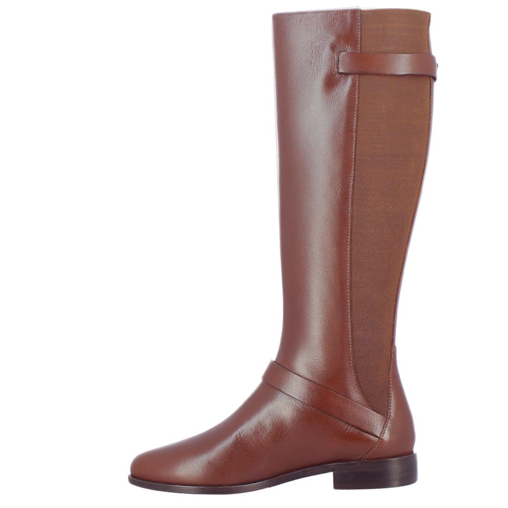 Saint Delores Cuoio Crust Leather Buckle Decor Knee High Boots - SaintG UK