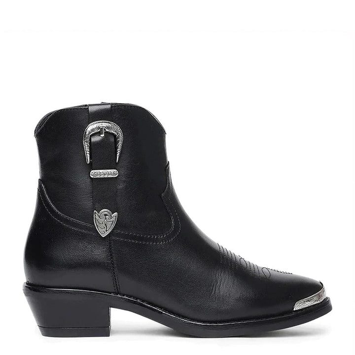 Saint Gessica Black Leather Ankle Boots - SaintG UK
