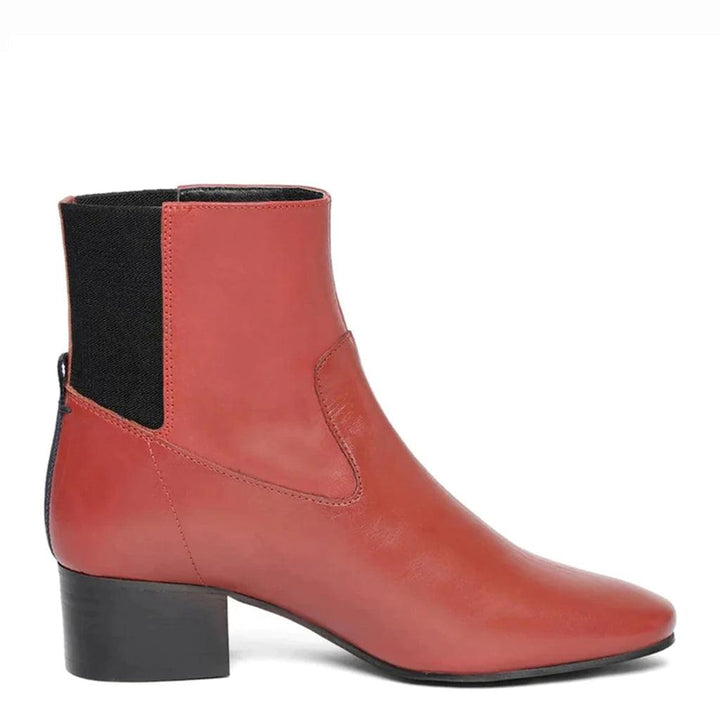 Saint Deborah Red Leather Ankle Boots - SaintG UK