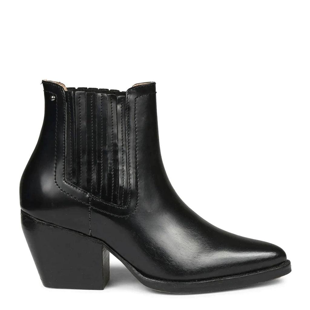Saint Helena Black Leather Ankle Boots - SaintG UK