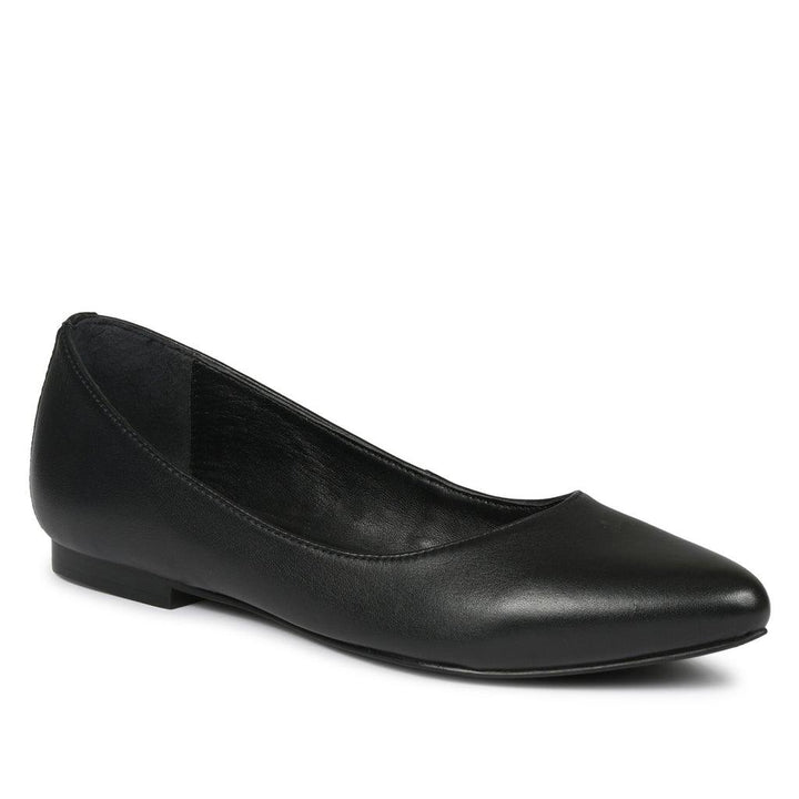 Saint Denise Black Leather Ballerina's - SaintG UK