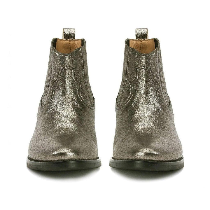 Saint Marion Pewter Crackle Leather Chelsea Boots - SaintG UK
