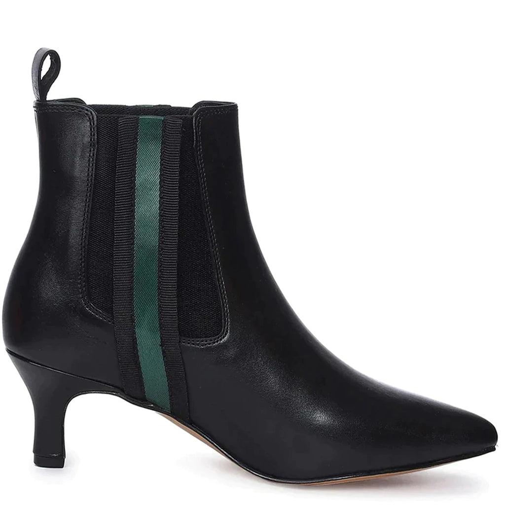 Saint Ashlyn Black Crust Leather Handcrafted Ankle Boots - SaintG UK