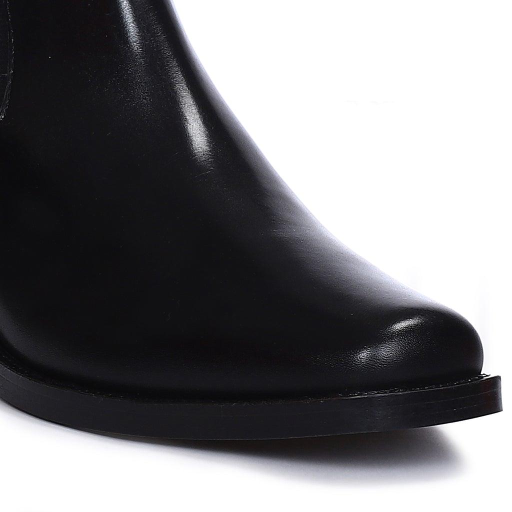Saint Cassie Black Leather Calf Boots - SaintG UK