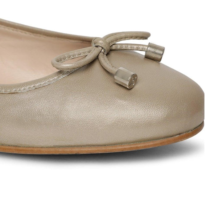 Saint Damita Nude Leather Handcrafted Ballet Flats - SaintG UK