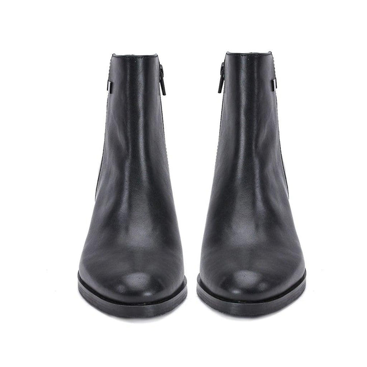 Saint Marta Black Leather Studded Ankle Boots - SaintG UK