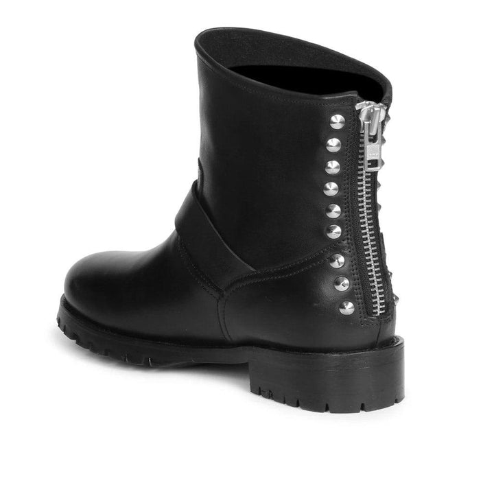Saint Marcella Metal Studded Black Leather Ankle Boots - SaintG UK