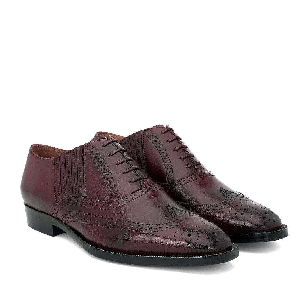 Saint Vincenzo Brown Leather Square Toe Lace Up Décor Shoes - SaintG UK