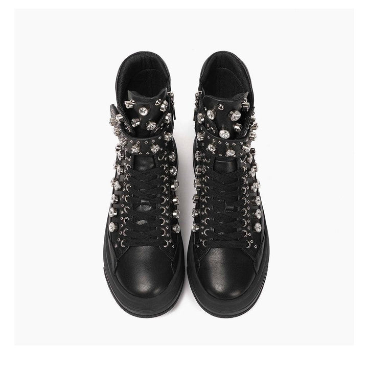 Saint Lavinia Embellished Black Leather Shoes - SaintG UK