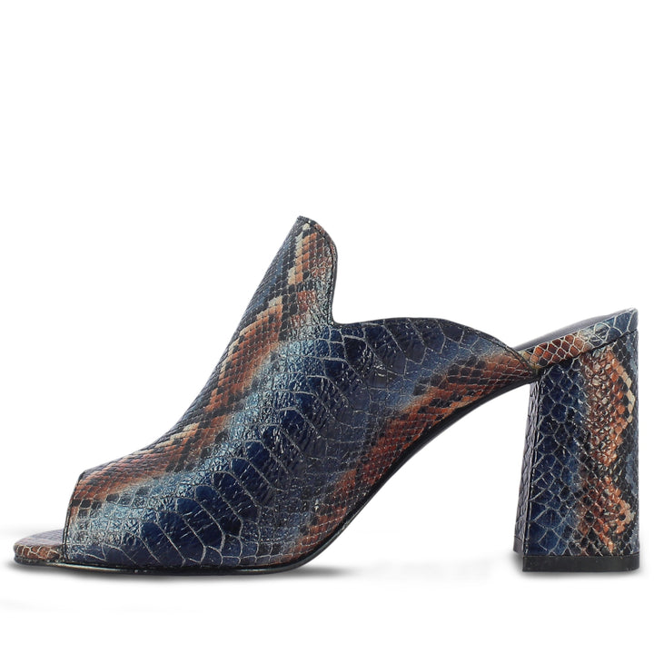 Saint Fiona Snake Print Leather Handcrafted Block Heels