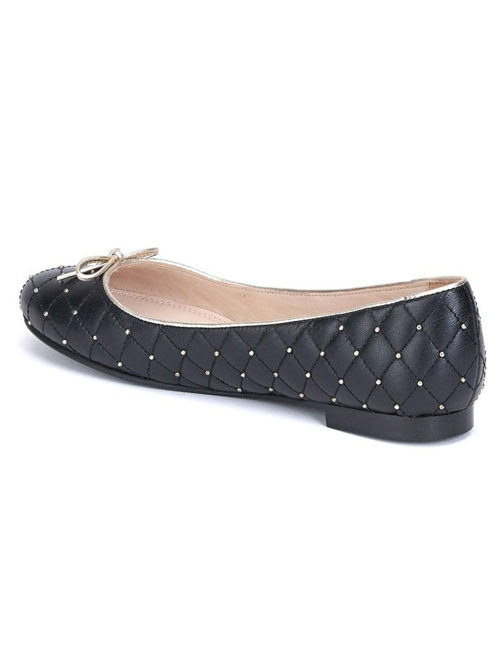 Saint Anya Black Leather Ballerina's - SaintG UK