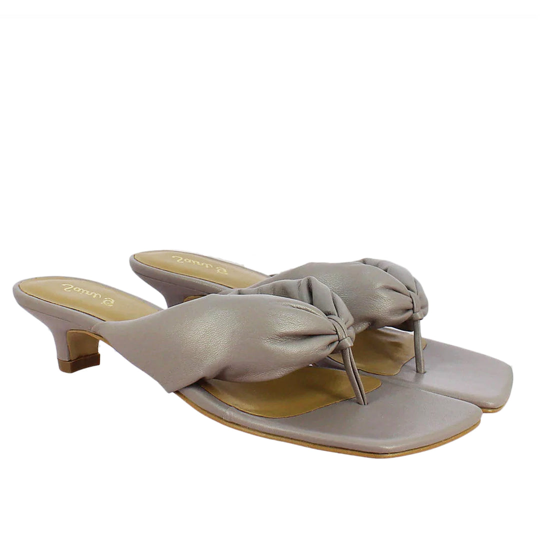 Saint Amorina Lavender Leather Puffy Thong Dress Sandals