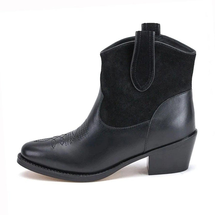 Saint Florence Black Leather Ankle Boot - SaintG UK