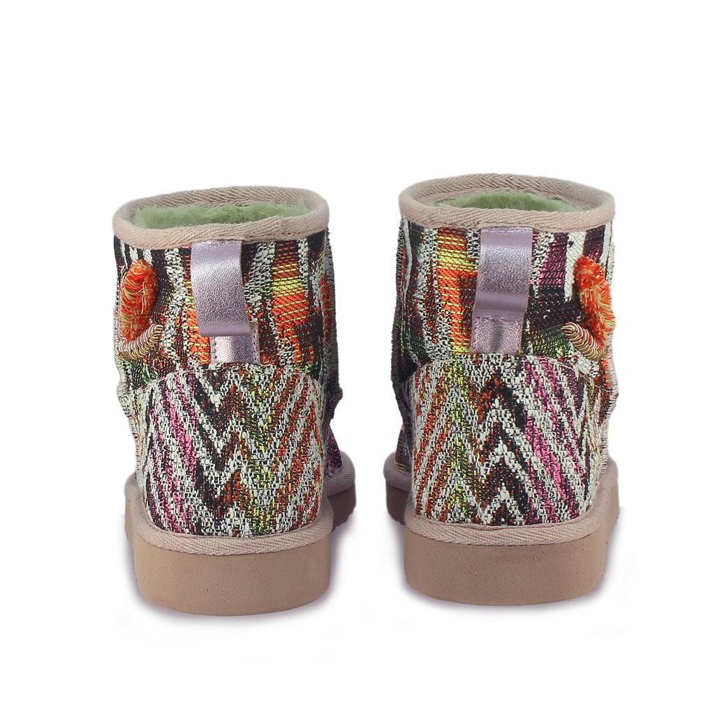 Saint Felice Embroidered Italian Fabric Snug Boots - SaintG UK