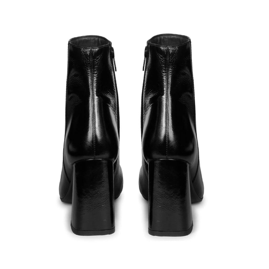 Saint Graziella Black Crackle Patent Leather Ankle Boots - SaintG UK