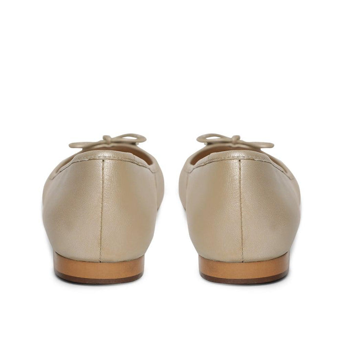 Saint Damita Nude Leather Handcrafted Ballet Flats - SaintG UK