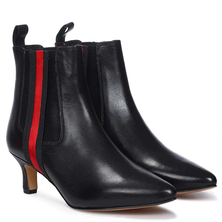 Saint Ashlyn Black Premium Leather Ankle Boots - SaintG UK