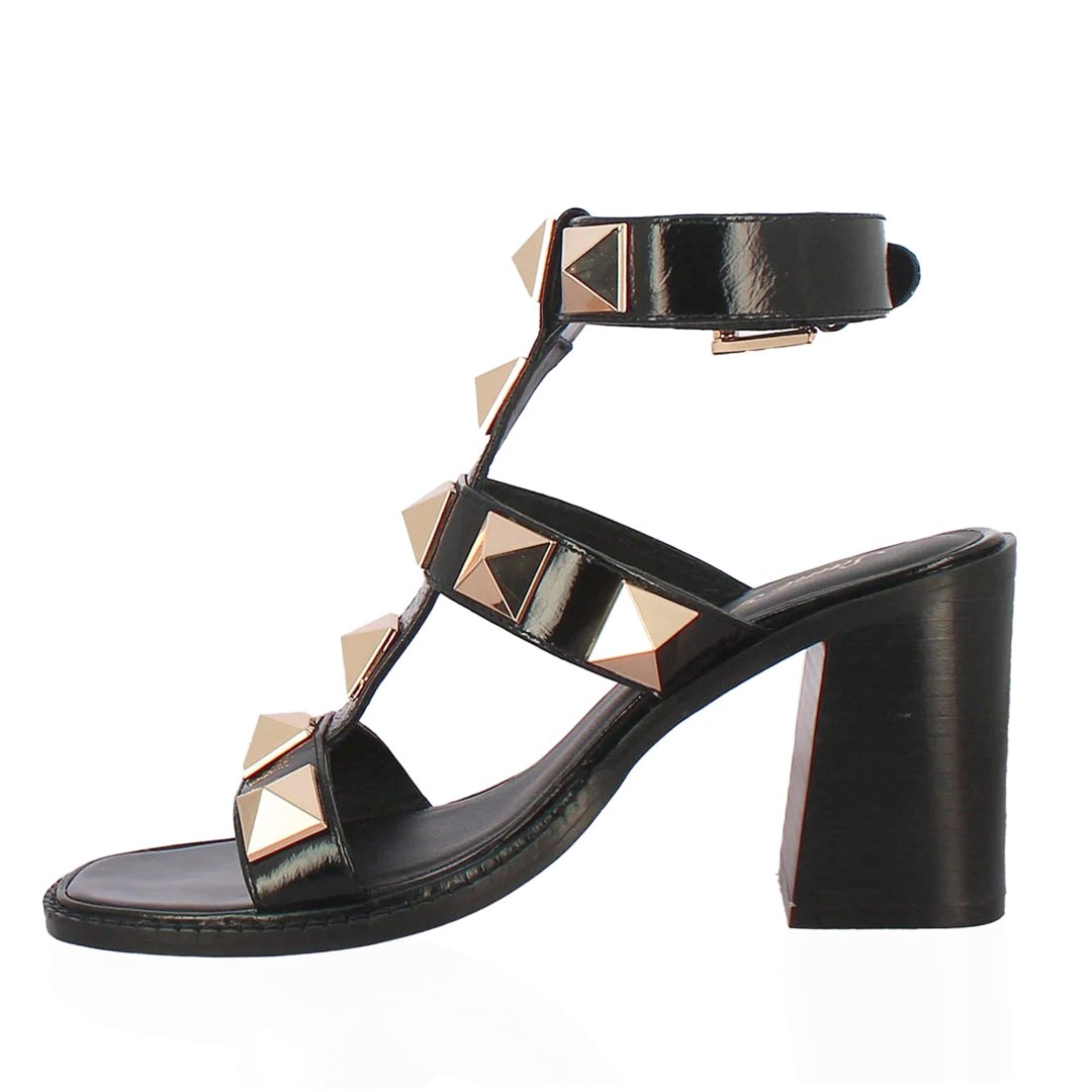 Black studded hot sale sandal heels