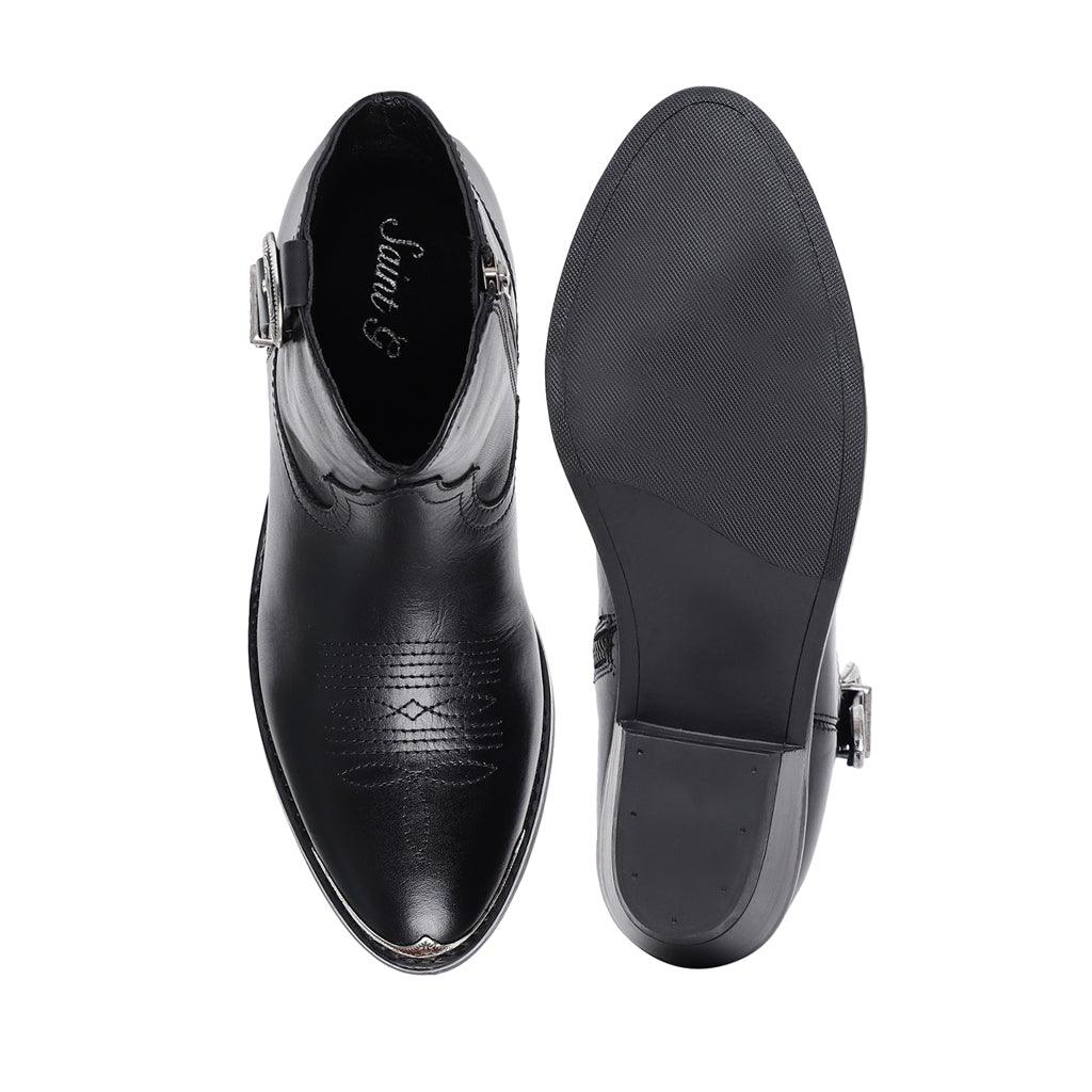 Saint Gessica Black Leather Ankle Boots - SaintG UK