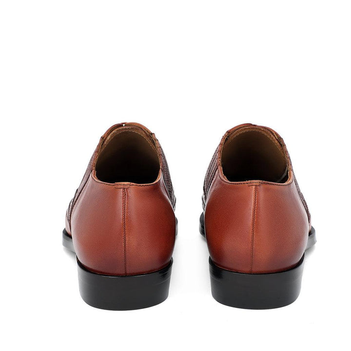 Saint Vincenzo Tan Leather Square Toe Lace Up Décor Shoes - SaintG UK