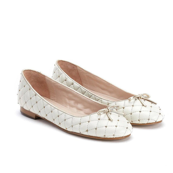 Saint Anya White Leather Ballerina’s - SaintG UK