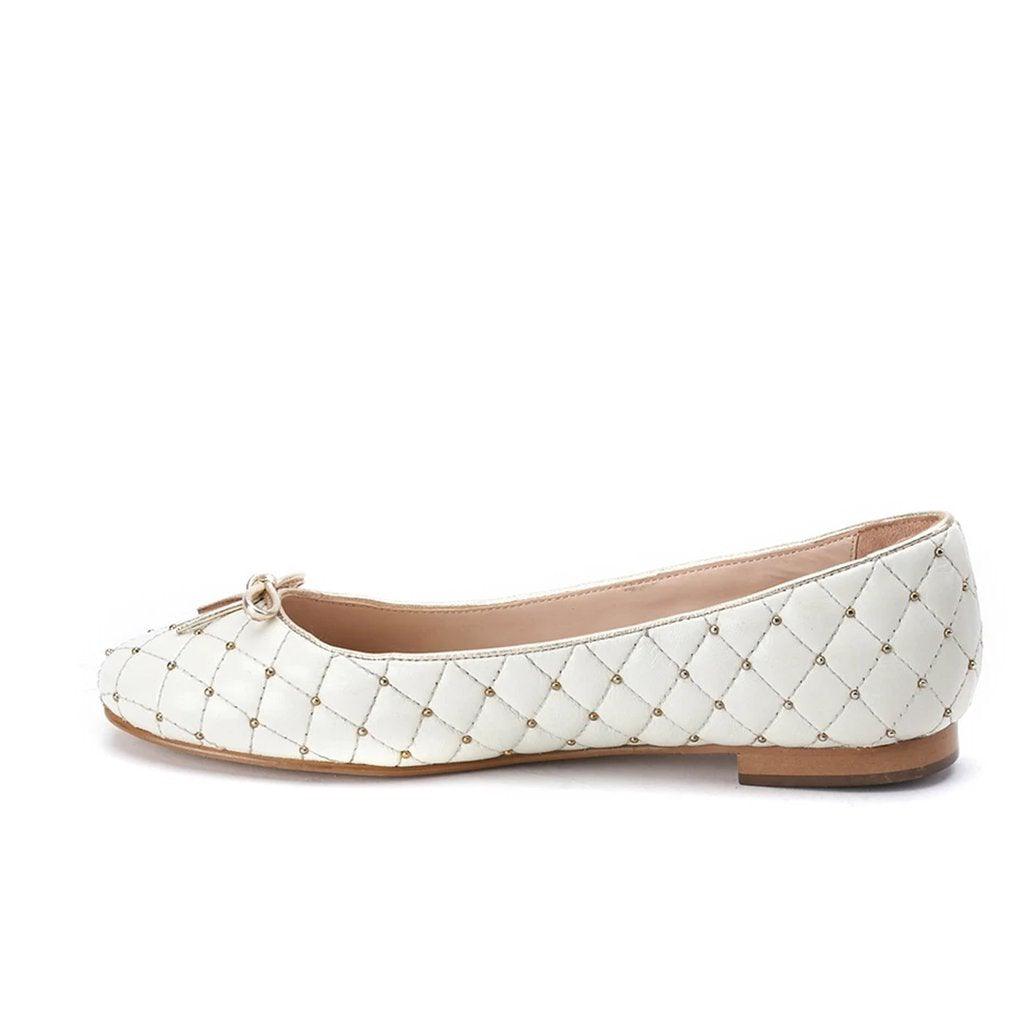Saint Anya White Leather Ballerina’s - SaintG UK