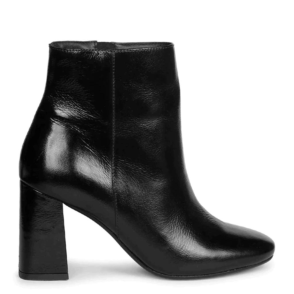 Saint Graziella Black Crackle Patent Leather Ankle Boots - SaintG UK