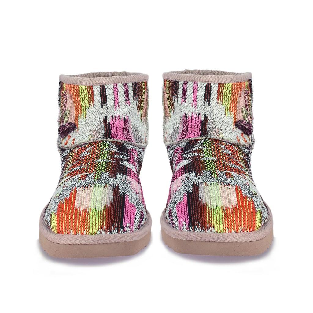 Saint Felice Embroidered Italian Fabric Snug Boots - SaintG UK