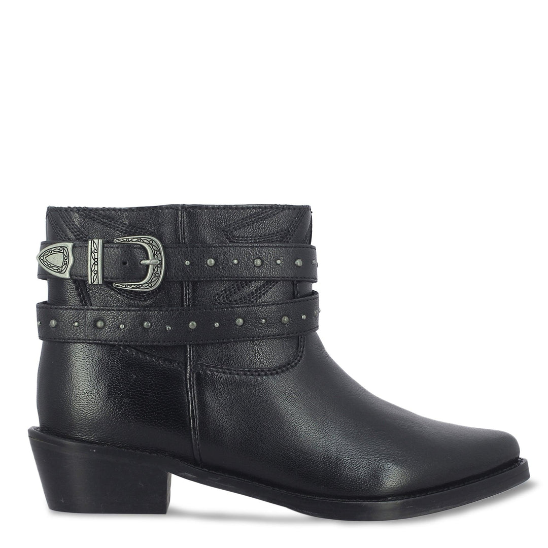 Saint Adrienne Embellished Strap Leather Ankle Boot - SaintG UK
