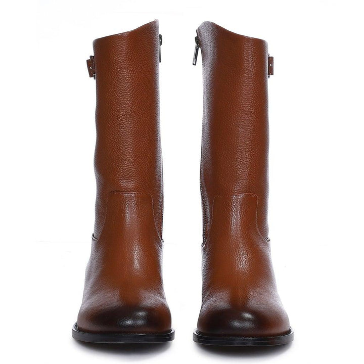 Saint Martina Tan Leather Calf Boots - SaintG UK