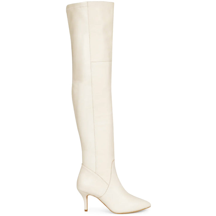 Off White Stretch Napa Thigh High Boots for women
