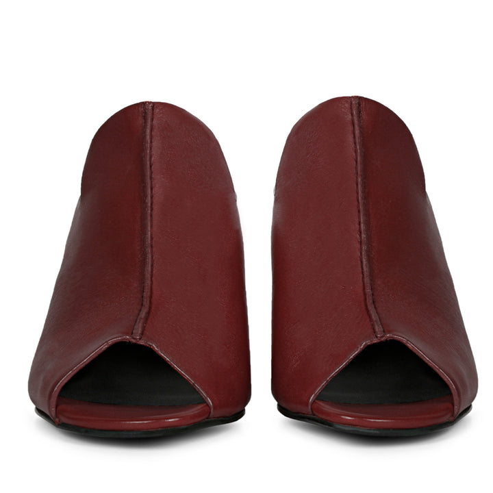 Saint Amor Red Leather Block Heel