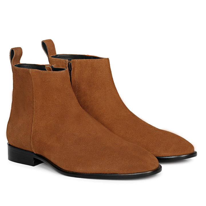 Saint Alfie Tan Suede Leather Handcrafted Chelsea Boots