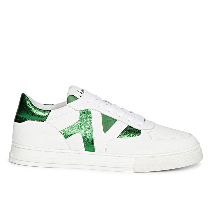 Saint Elliot White & Green Leather Handcrafted Sneakers