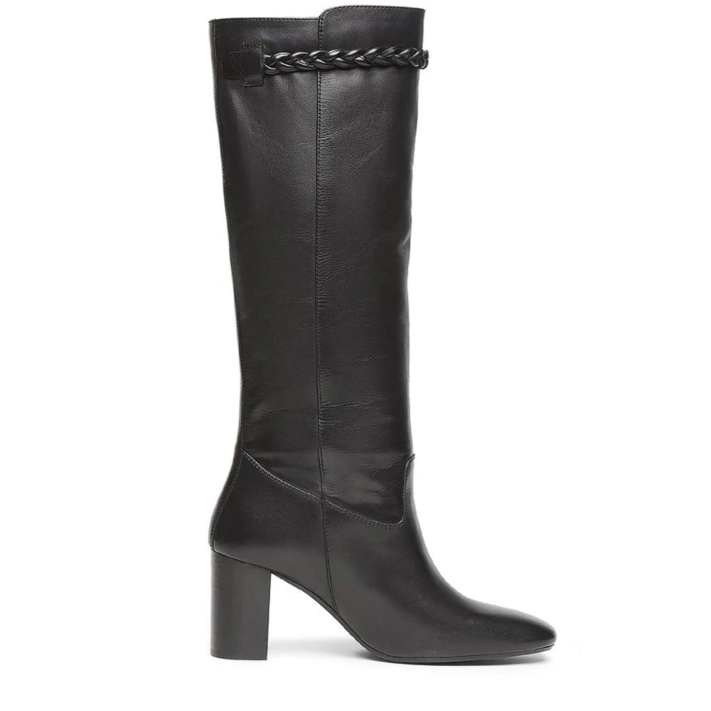 Saint Lelia Black Leather Knee High Boots - SaintG UK