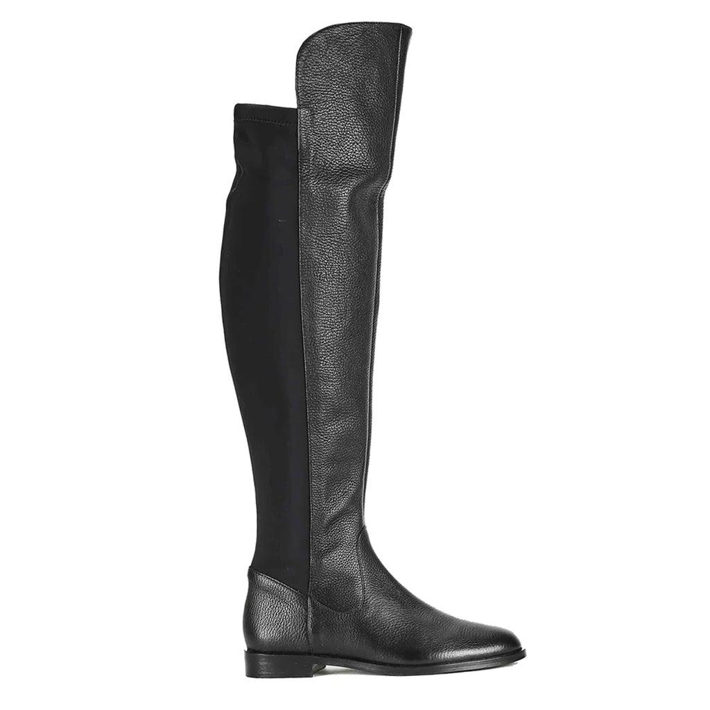 Black Leather Above The Knee Boots for women