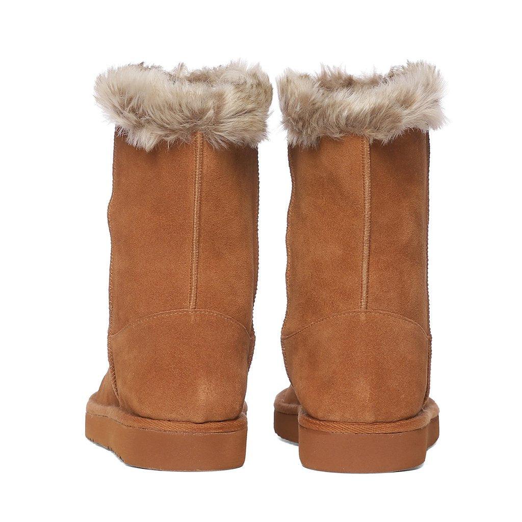 Saint Honora Tan Camo Italian Fabric-Leather Snug Boots - SaintG UK