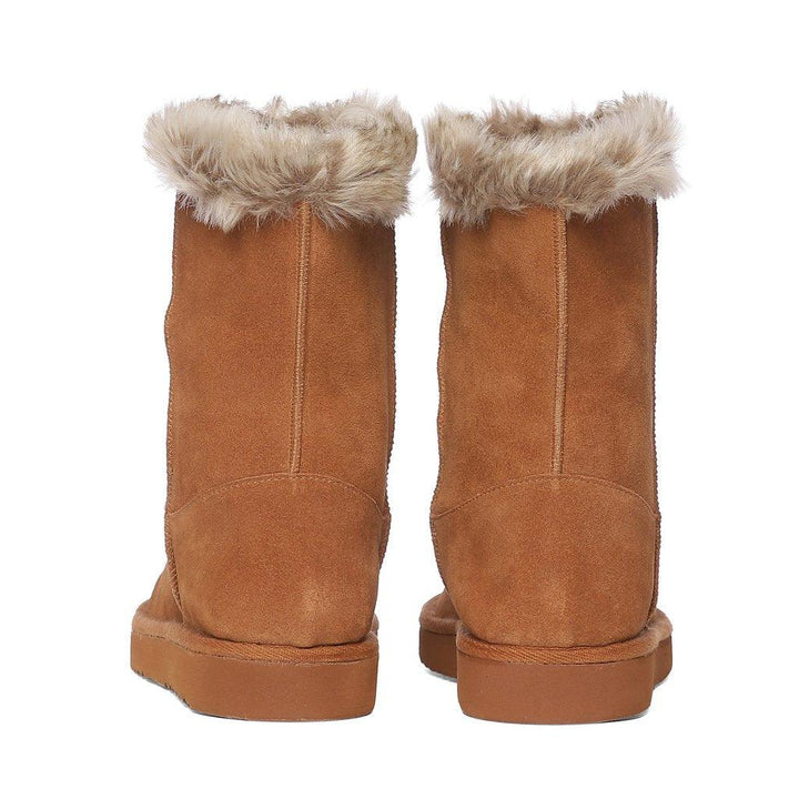 Saint Honora Tan Camo Italian Fabric-Leather Snug Boots - SaintG UK