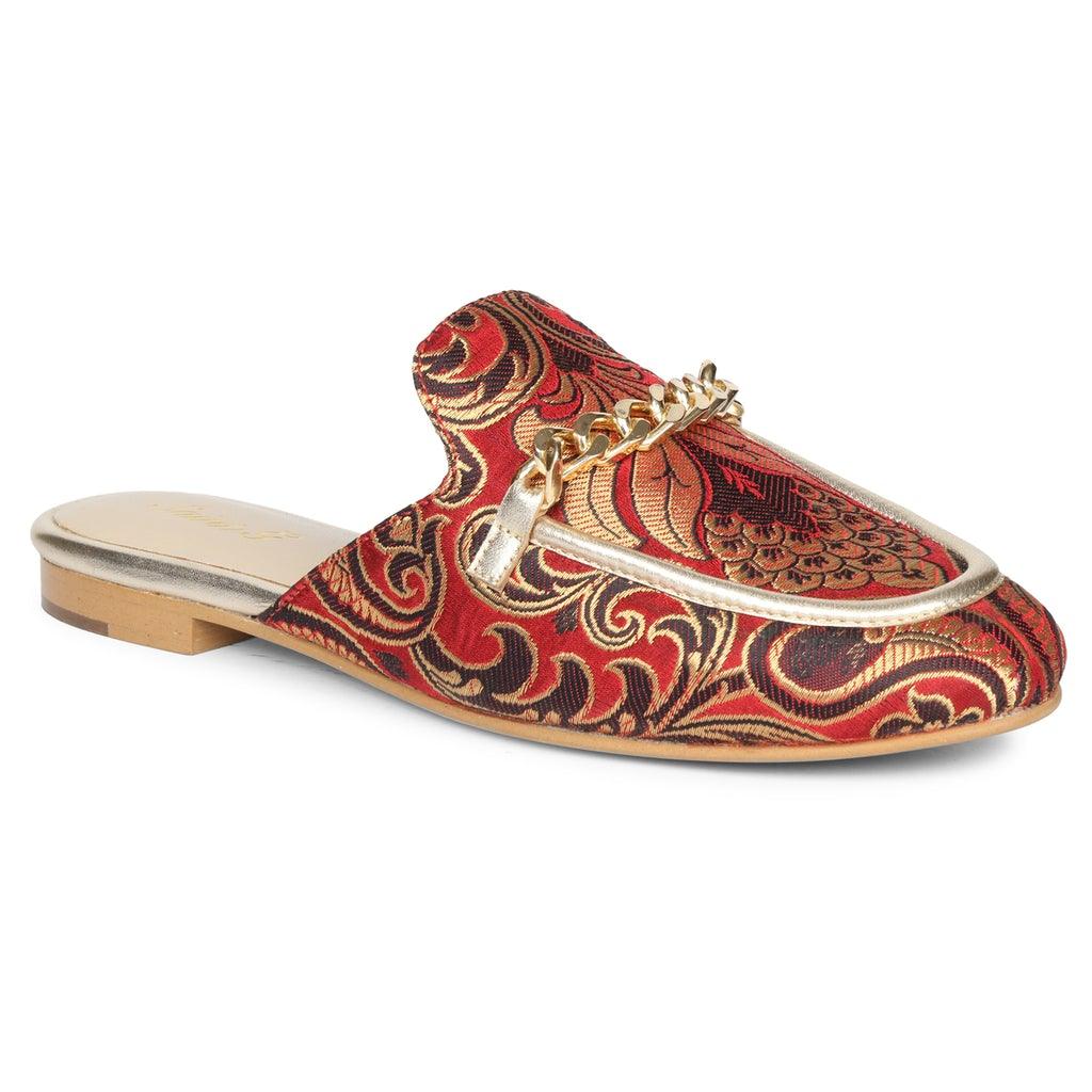 Saint Manon Maroon Handcrafted Leather Mules - SaintG UK