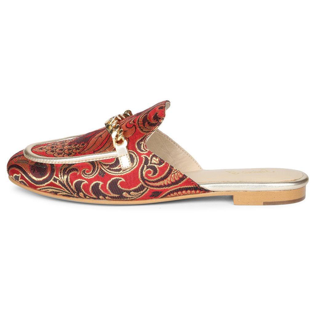 Saint Manon Maroon Handcrafted Leather Mules - SaintG UK