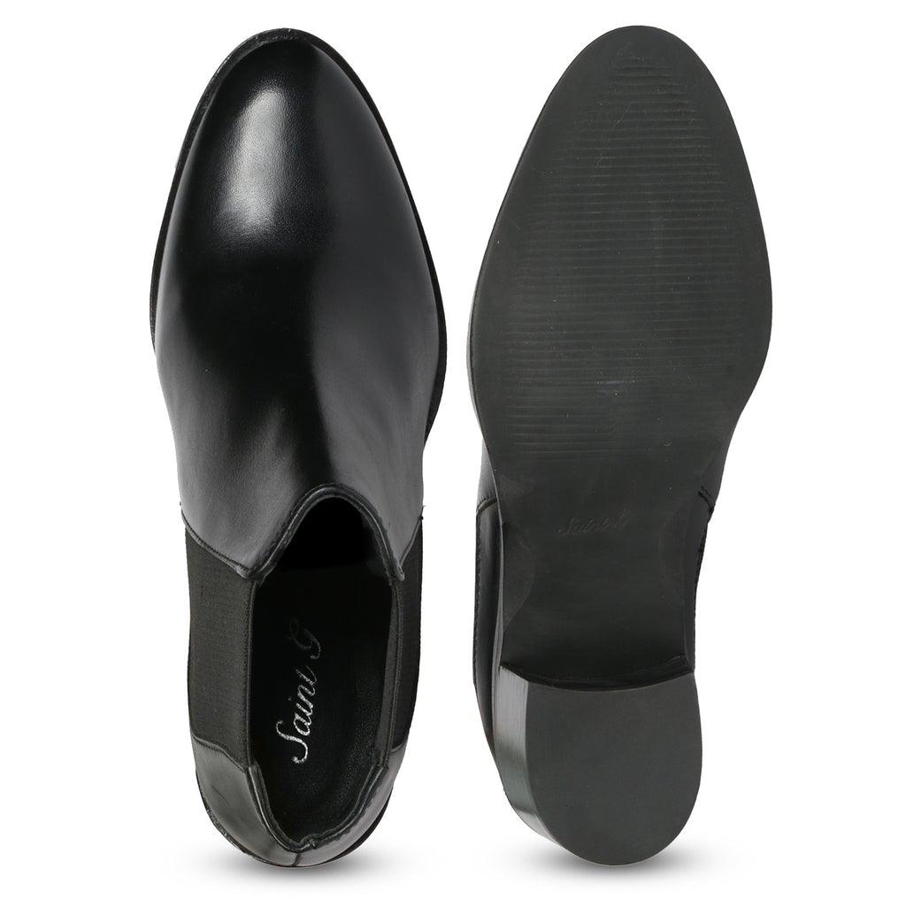 Saint Sandra Black Leather Ankle Boot - SaintG UK