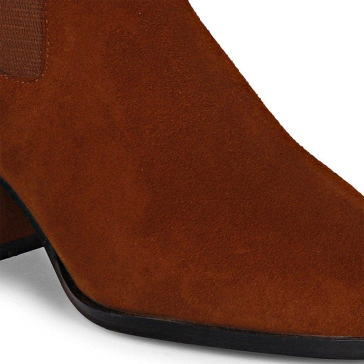 Saint Rachel Cognac Leather High Ankle Boots - SaintG UK