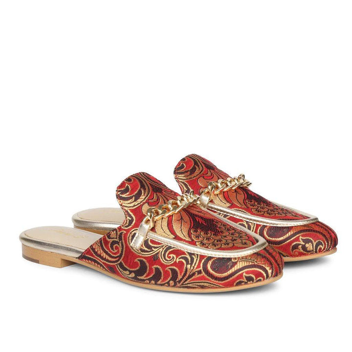 Saint Manon Maroon Handcrafted Leather Mules - SaintG UK