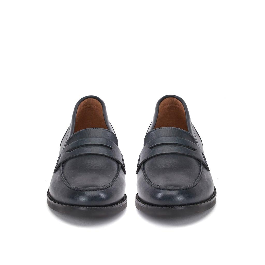 Saint Alena Dark Navy Leather Shoes - SaintG UK