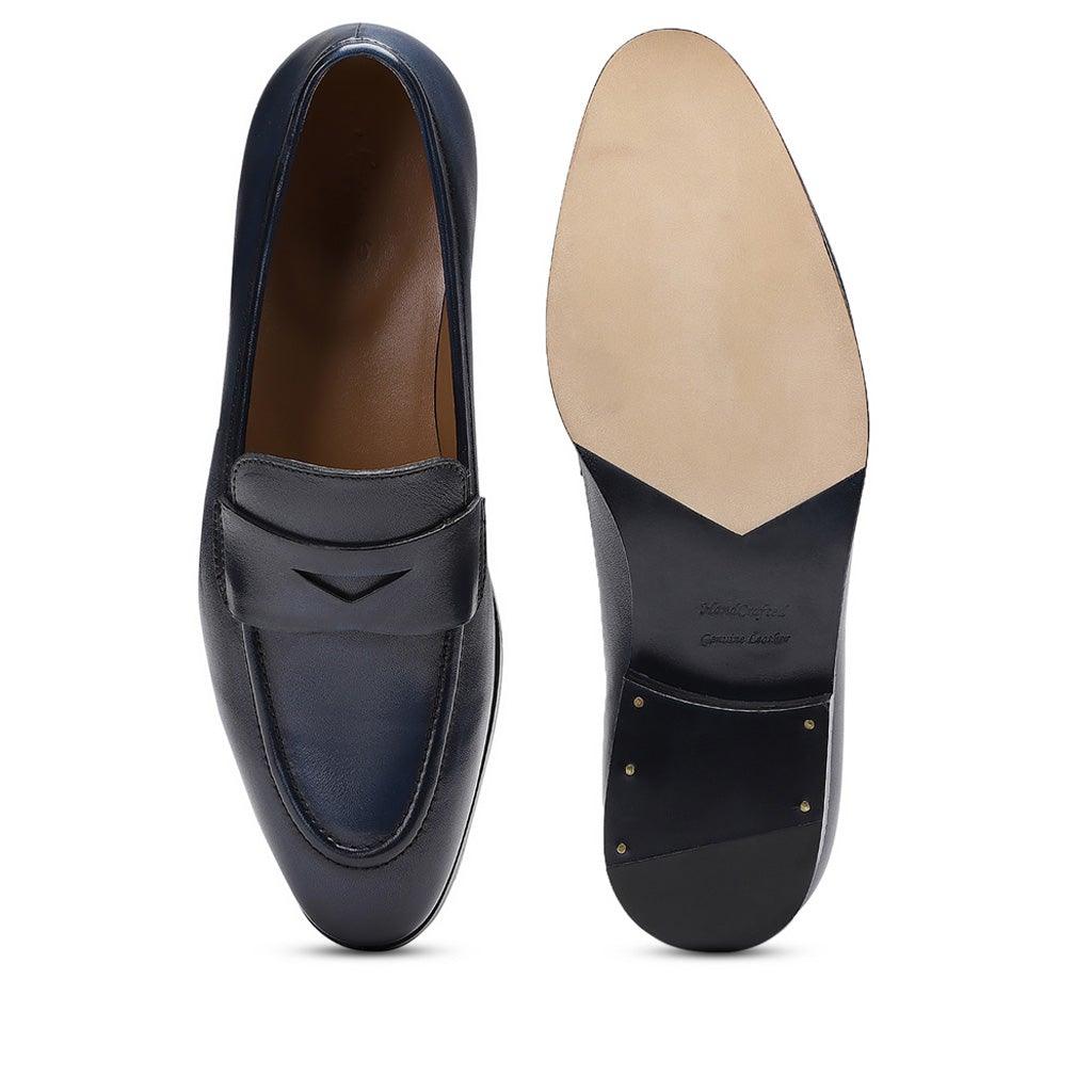 Saint Lukonin  Toned Navy Leather Loafers - SaintG UK