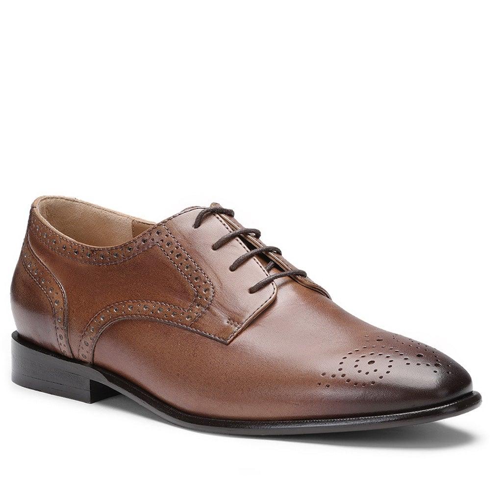 Saint Lucas Tan Leather Lace Up Brogue Shoes - SaintG UK