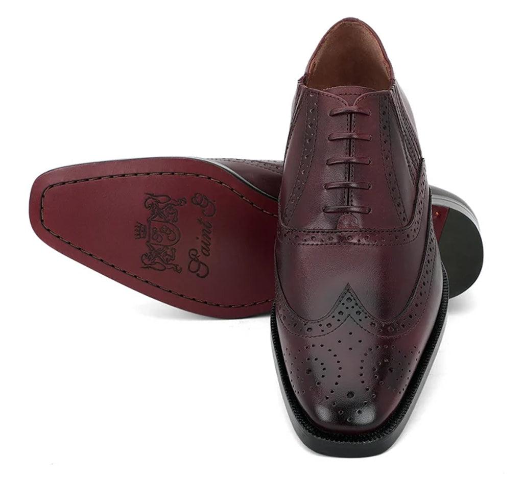 Saint Vincenzo Brown Leather Square Toe Lace Up Décor Shoes - SaintG UK