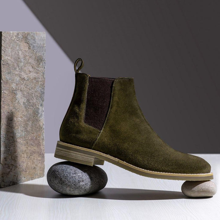 Saint Grimoald  Olive Suede Chelsea boot - SaintG UK