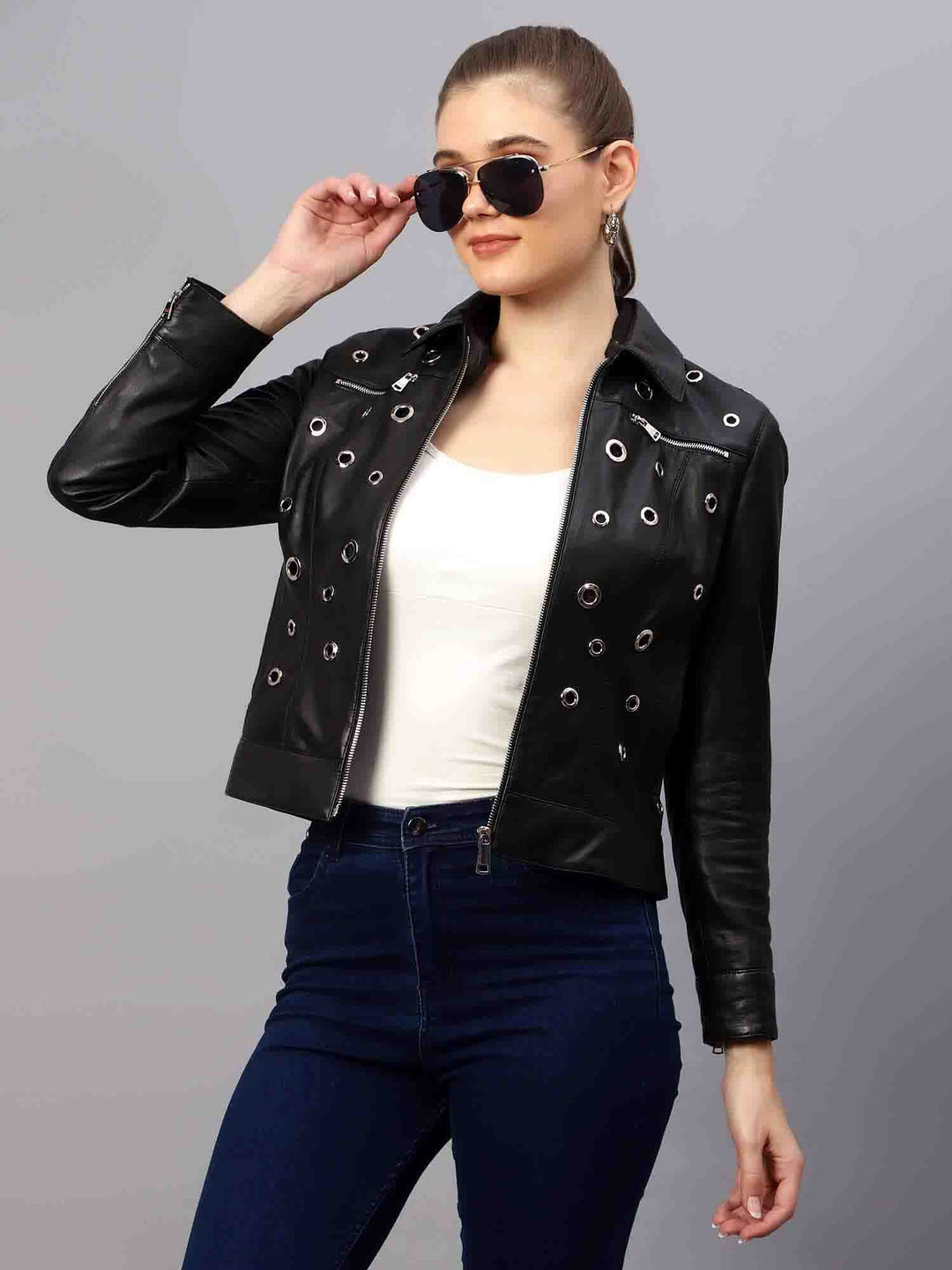 Classic Women's Leather Jacket by Saint Bryony - Sleek and Modern