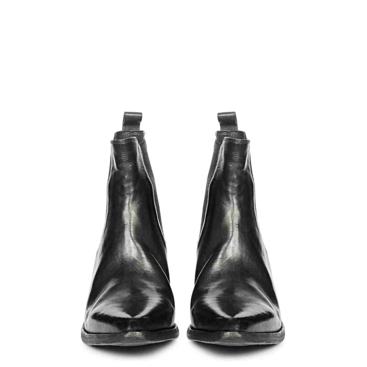 Saint Athena  Black Leather Washed Ankle Boot